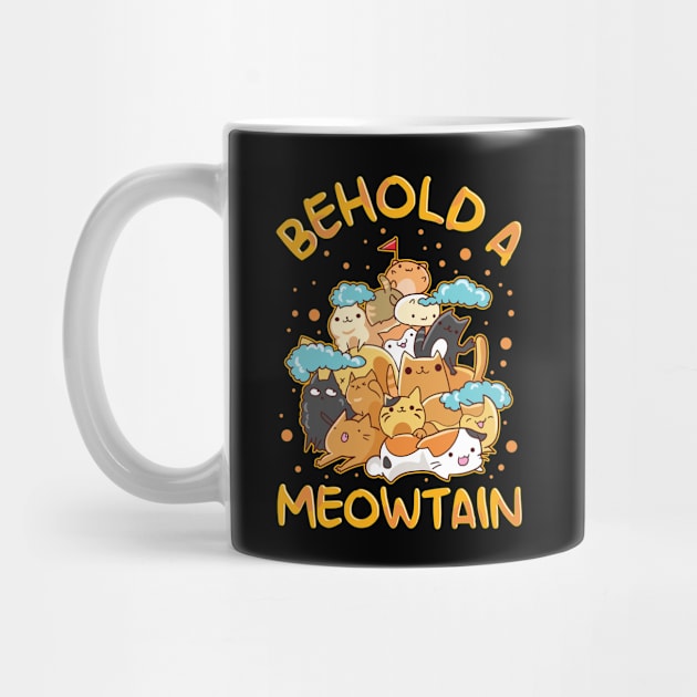 Funny Behold A Meowtain Cat Mountain Kitty Pun by theperfectpresents